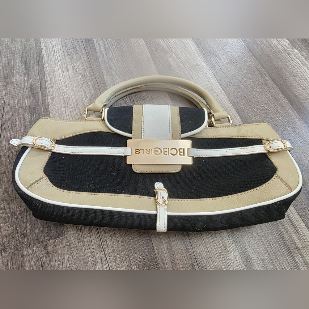 Vintage Y2k BCBG Girls Croissant Mini Bag Satchel 90s 2000s Canvas Coach